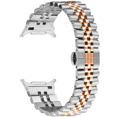 Ремешок Deexe Stainless Steel QuickFit для Samsung Galaxy Watch 8 (40/44mm) / 8 Classic / Ultra (2025) - Silver / Rose Gold