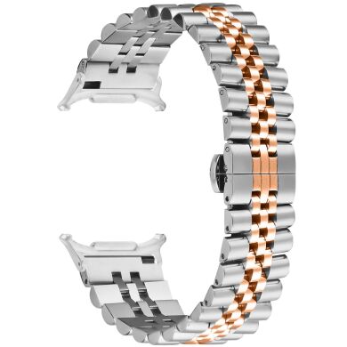 Ремешок Deexe Stainless Steel QuickFit для Samsung Galaxy Watch 8 (40/44mm) / 8 Classic / Ultra (2025) - Silver / Rose Gold