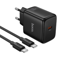 Сетевое зарядное устройство Hoco N83 PD40W (Type-C) + кабель Type-C to Type-C - Black