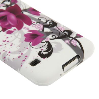 Силиконовая накладка Deexe Flower Pattern для Samsung S5 mini (G800) - Purple Flower