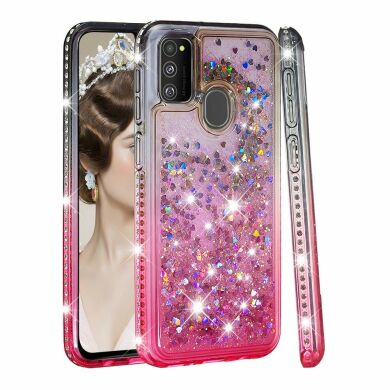 Силіконовий (TPU) чохол Deexe Fashion Glitter для Samsung Galaxy M30s (M307) / Galaxy M21 (M215) - Grey / Rose