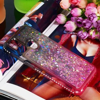Силиконовый (TPU) чехол Deexe Fashion Glitter для Samsung Galaxy M30s (M307) / Galaxy M21 (M215) - Grey / Rose