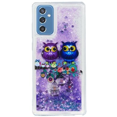 Силиконовый (TPU) чехол Deexe Fashion Glitter для Samsung Galaxy M52 (M526) - Owl Couple