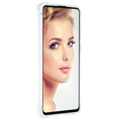 Силиконовый (TPU) чехол Deexe Liquid Glitter для Samsung Galaxy A21s (A217) - Purple