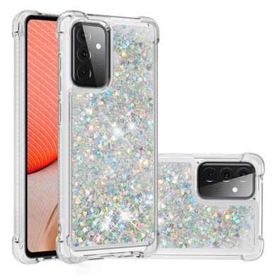 Силиконовый (TPU) чехол Deexe Liquid Glitter для Samsung Galaxy A72 (А725) - Light Green