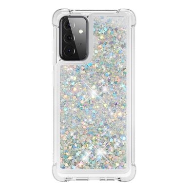 Силиконовый (TPU) чехол Deexe Liquid Glitter для Samsung Galaxy A72 (А725) - Light Green