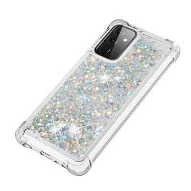 Силиконовый (TPU) чехол Deexe Liquid Glitter для Samsung Galaxy A72 (А725) - Light Green