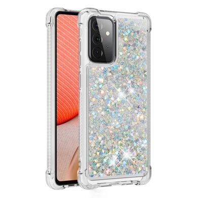 Силиконовый (TPU) чехол Deexe Liquid Glitter для Samsung Galaxy A72 (А725) - Light Green