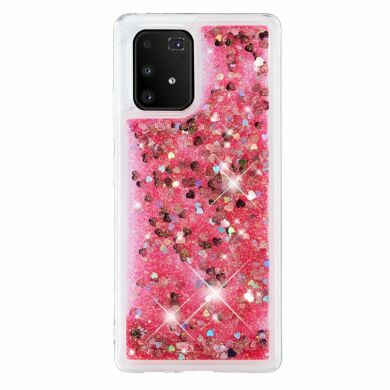 Силиконовый (TPU) чехол Deexe Liquid Glitter для Samsung Galaxy S10 Lite (G770) - Red