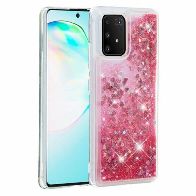 Силиконовый (TPU) чехол Deexe Liquid Glitter для Samsung Galaxy S10 Lite (G770) - Red
