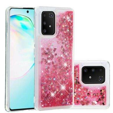 Силиконовый (TPU) чехол Deexe Liquid Glitter для Samsung Galaxy S10 Lite (G770) - Red