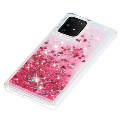Силиконовый (TPU) чехол Deexe Liquid Glitter для Samsung Galaxy S10 Lite (G770) - Red