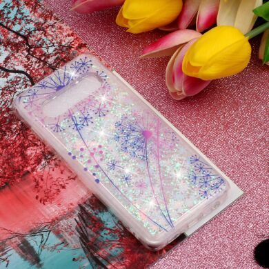 Силіконовий (TPU) чохол Deexe Liquid Glitter для Samsung Galaxy S10, Dandelion