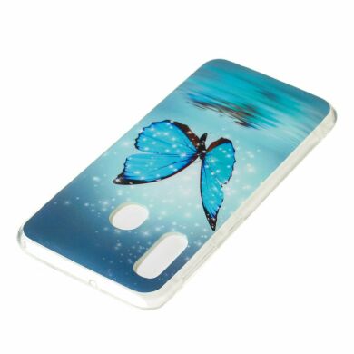 Силіконовий (TPU) чохол Deexe LumiCase для Samsung Galaxy A20e - Blue Butterflies
