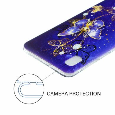 Силиконовый (TPU) чехол Deexe Pretty Glossy для Samsung Galaxy A10 (A105) - Blue Butterfly