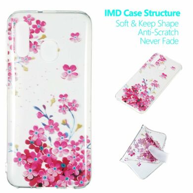 Силіконовий (TPU) чохол Deexe Pretty Glossy для Samsung Galaxy A40 (А405) - Pink Flower