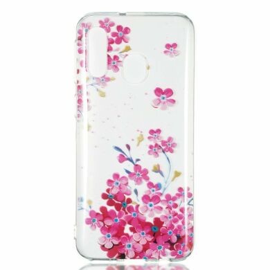 Силиконовый (TPU) чехол Deexe Pretty Glossy для Samsung Galaxy A40 (А405) - Pink Flower