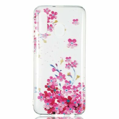 Силіконовий (TPU) чохол Deexe Pretty Glossy для Samsung Galaxy A40 (А405) - Pink Flower