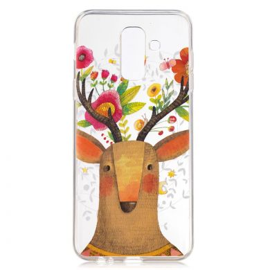 Силиконовый (TPU) чехол Deexe Pretty Glossy для Samsung Galaxy A6+ 2018 (A605) - Flowered Elk
