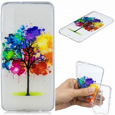 Силиконовый (TPU) чехол Deexe Pretty Glossy для Samsung Galaxy A7 2018 (A750) - Colorized Tree