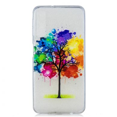 Силиконовый (TPU) чехол Deexe Pretty Glossy для Samsung Galaxy A7 2018 (A750) - Colorized Tree