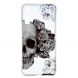 Силиконовый (TPU) чехол Deexe Pretty Glossy для Samsung Galaxy A7 2018 (A750) - Skull and Flowers. Фото 1 из 5