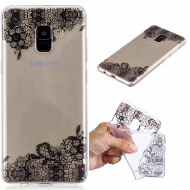 Силиконовый (TPU) чехол Deexe Pretty Glossy для Samsung Galaxy A8+ (A730) - Lace
