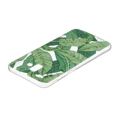Силиконовый (TPU) чехол Deexe Pretty Glossy для Samsung Galaxy J6+ (J610) - Green Leaves