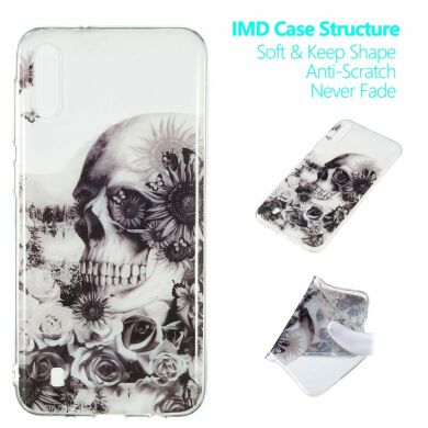 Силіконовий (TPU) чохол Deexe Pretty Glossy для Samsung Galaxy M10 (M105) - Skull and Flower