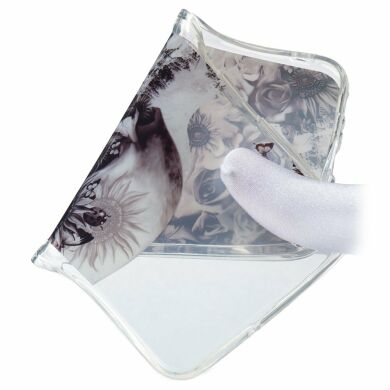 Силіконовий (TPU) чохол Deexe Pretty Glossy для Samsung Galaxy M10 (M105) - Skull and Flower