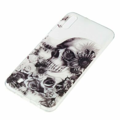 Силіконовий (TPU) чохол Deexe Pretty Glossy для Samsung Galaxy M10 (M105) - Skull and Flower