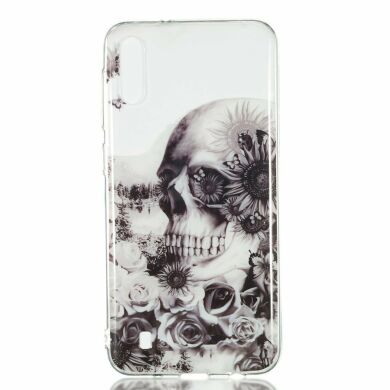 Силиконовый (TPU) чехол Deexe Pretty Glossy для Samsung Galaxy M10 (M105) - Skull and Flower