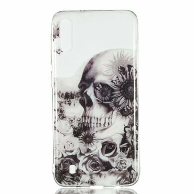 Силіконовий (TPU) чохол Deexe Pretty Glossy для Samsung Galaxy M10 (M105) - Skull and Flower