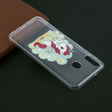 Силиконовый (TPU) чехол Deexe Pretty Glossy для Samsung Galaxy M20 - Unicorn