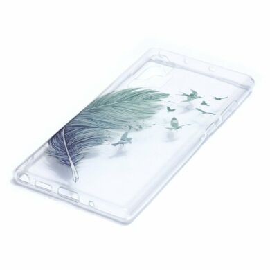 Силиконовый (TPU) чехол Deexe Pretty Glossy для Samsung Galaxy Note 10+ (N975) - Feather