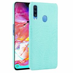 Захисний чохол Deexe Croco Style для Samsung Galaxy A20s (A207) - Cyan