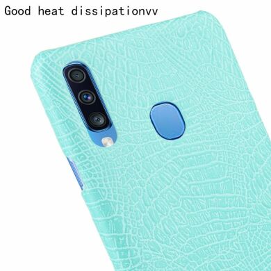 Захисний чохол Deexe Croco Style для Samsung Galaxy A20s (A207) - Cyan