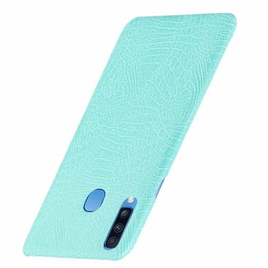 Захисний чохол Deexe Croco Style для Samsung Galaxy A20s (A207) - Cyan