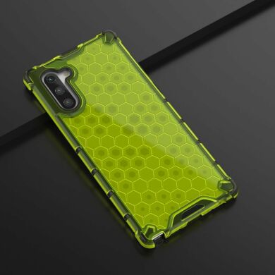 Защитный чехол Deexe Honeycomb Series для Samsung Galaxy Note 10 (N970) - Green