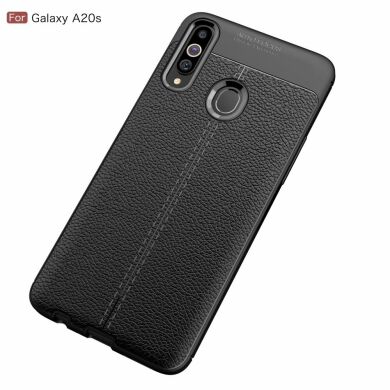 Защитный чехол Deexe Leather Cover для Samsung Galaxy A20s (A207) - Black