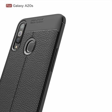 Защитный чехол Deexe Leather Cover для Samsung Galaxy A20s (A207) - Black