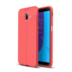 Захисний чохол Deexe Leather Cover для Samsung Galaxy J6+ (J610), Red