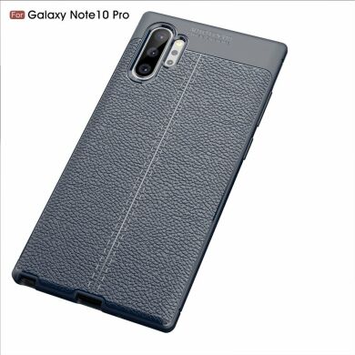 Защитный чехол Deexe Leather Cover для Samsung Galaxy Note 10+ (N975) - Blue