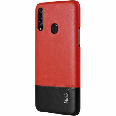 Защитный чехол IMAK Leather Series для Samsung Galaxy A20s (A207) - Red / Black