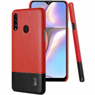 Защитный чехол IMAK Leather Series для Samsung Galaxy A20s (A207) - Red / Black