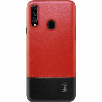 Защитный чехол IMAK Leather Series для Samsung Galaxy A20s (A207) - Red / Black