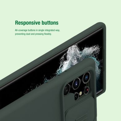 Захисний чохол NILLKIN CamShield Silky Silicone Case для Samsung Galaxy S22 Ultra - Green