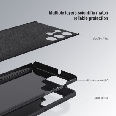 Защитный чехол NILLKIN CamShield Silky Silicone Case для Samsung Galaxy S22 Ultra - Blue
