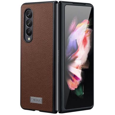 Захисний чохол SULADA Leather Case (FF) для Samsung Galaxy Fold 3 - Coffee