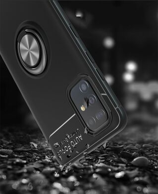 Защитный чехол UniCase Magnetic Ring для Samsung Galaxy A51 (А515) - Black / Rose Gold